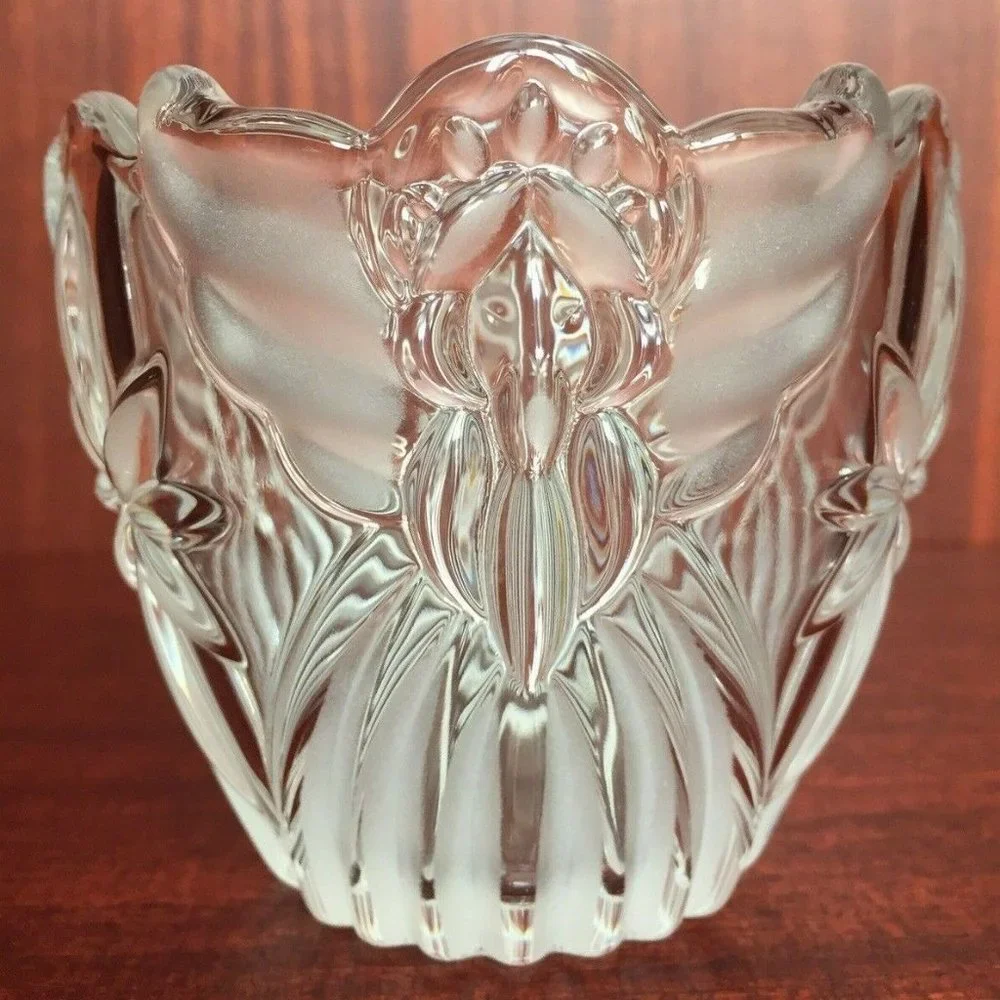 Mikasa Angel Frosted Glass Candle Holder Jar Stars